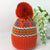 Reevo Accessories Multicoloured Hat with Pom Pom-Orange