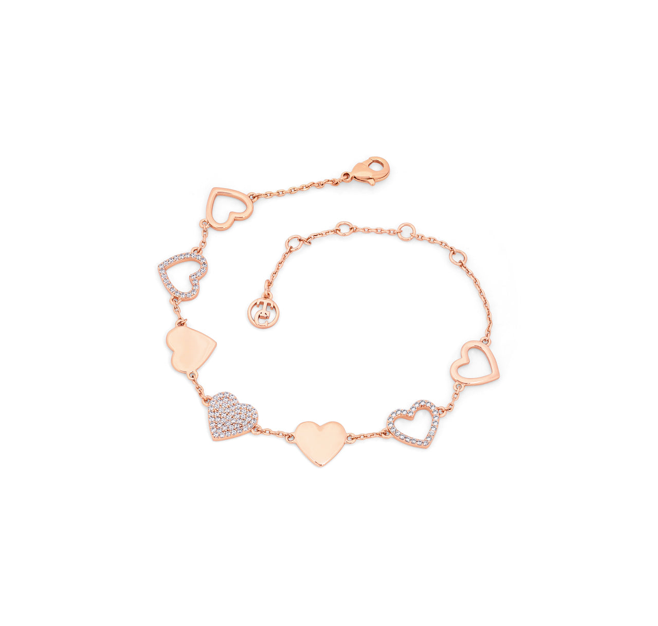 Tipperary Crystal Heart Icons Bracelet Rose Gold