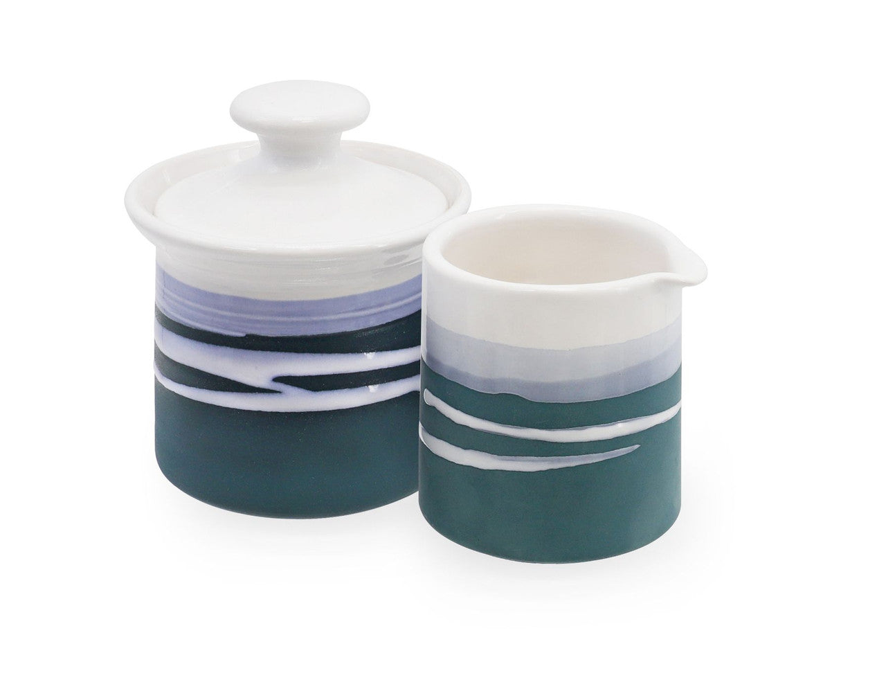 Paul Maloney Pottery Teal Milk and Sugar Bowl