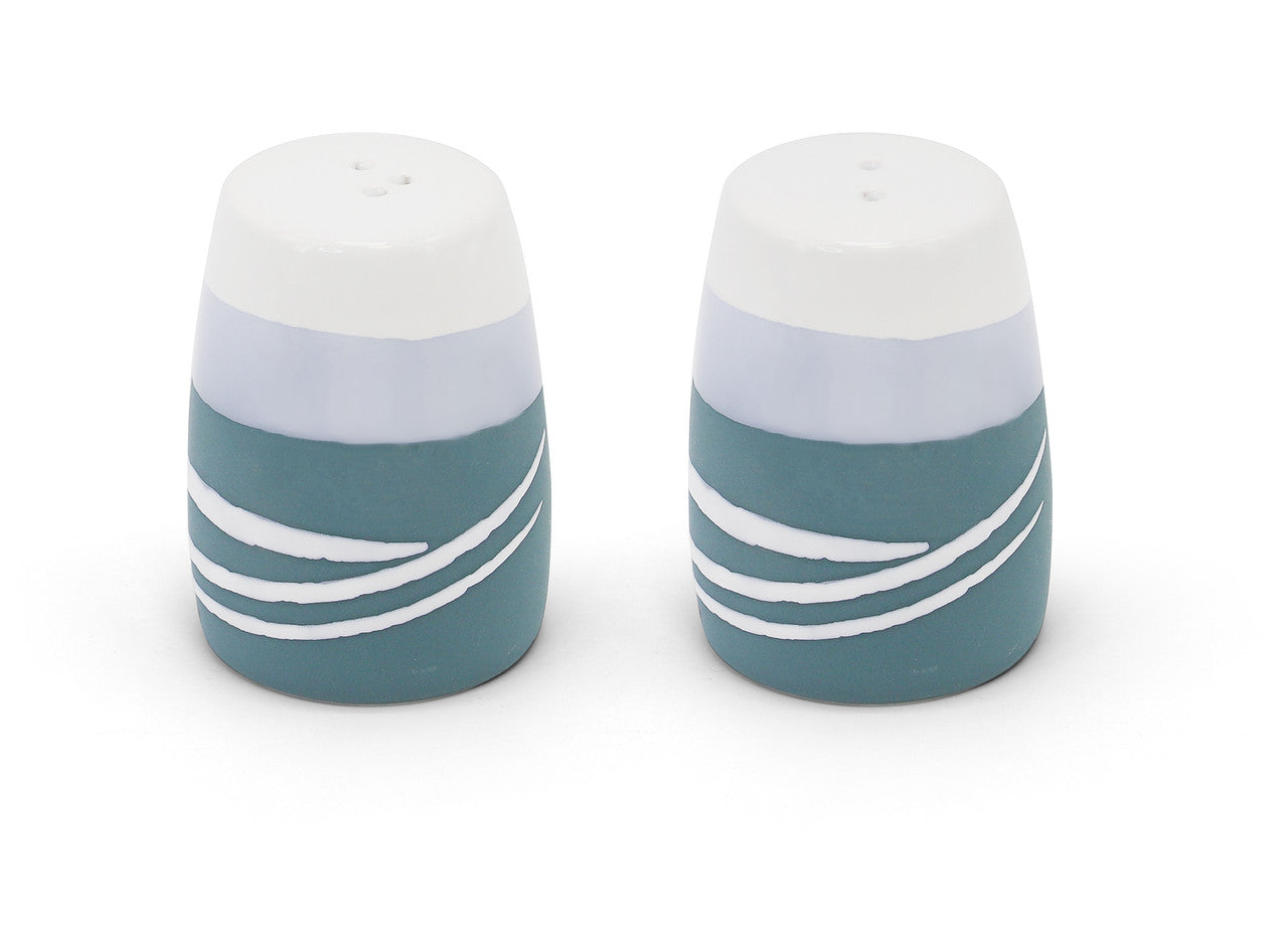 Paul Maloney Pottery Teal Salt and Pepper