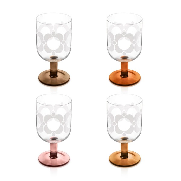 Orla Kiely Formal Wine Glass S/4ColourHazel/Bronze MixNEW 2024 The