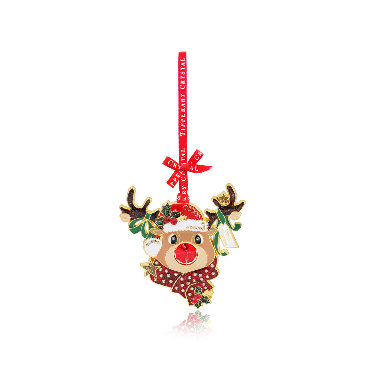 Tipperary Crystal Gem Reindeer Christmas Decoration