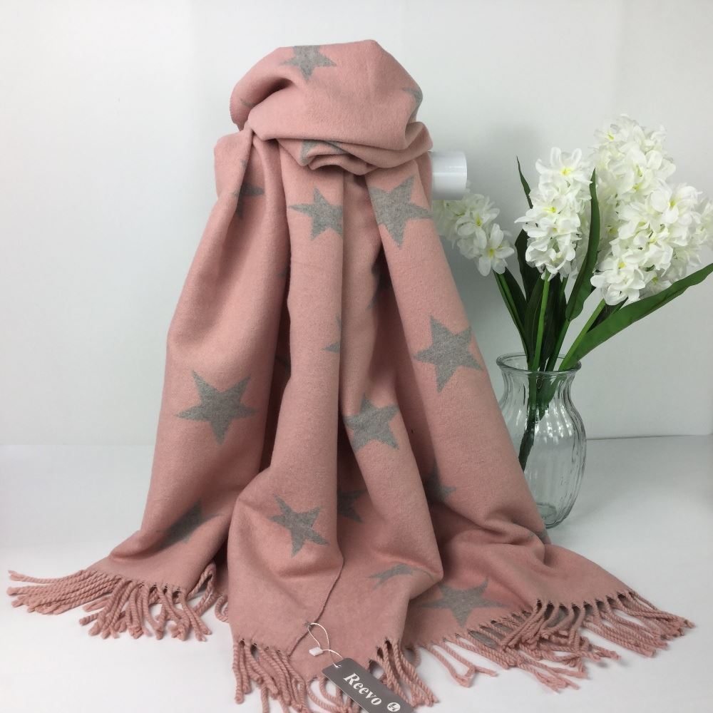 Reevo Accessories  Star Design Scarf -Pink