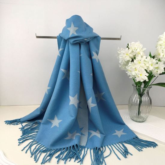 Reevo Accessories  Star Design Scarf -Sky Blue