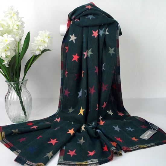 Reevo Accessories Star  Design Scarf -Green