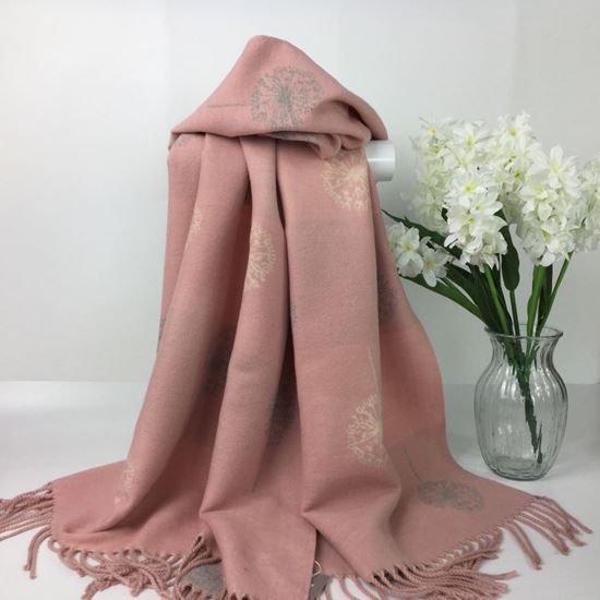 Reevo Accessories Dandelion Design Scarf -Pink