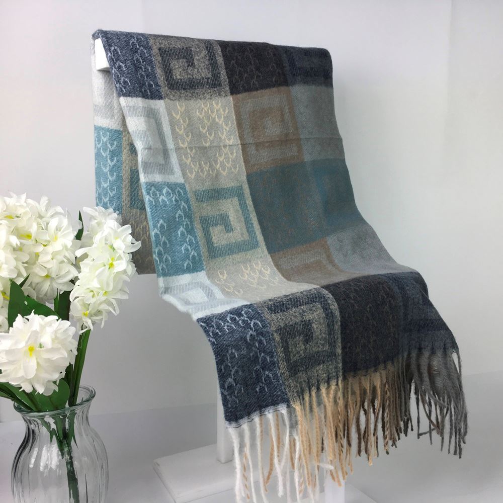 Reevo Accessories  Design Scarf -Blue & Grey
