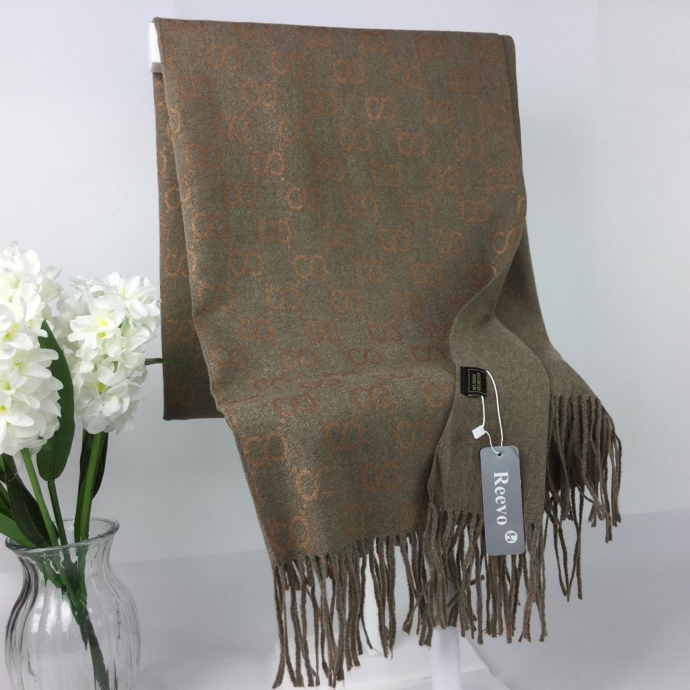 Reevo Accessories Tree Design Scarf -Beige