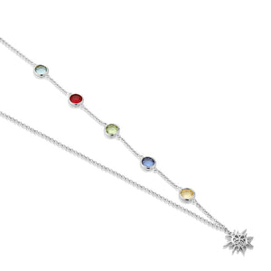 Newbridge Silverware Necklace with Coloured Stones
