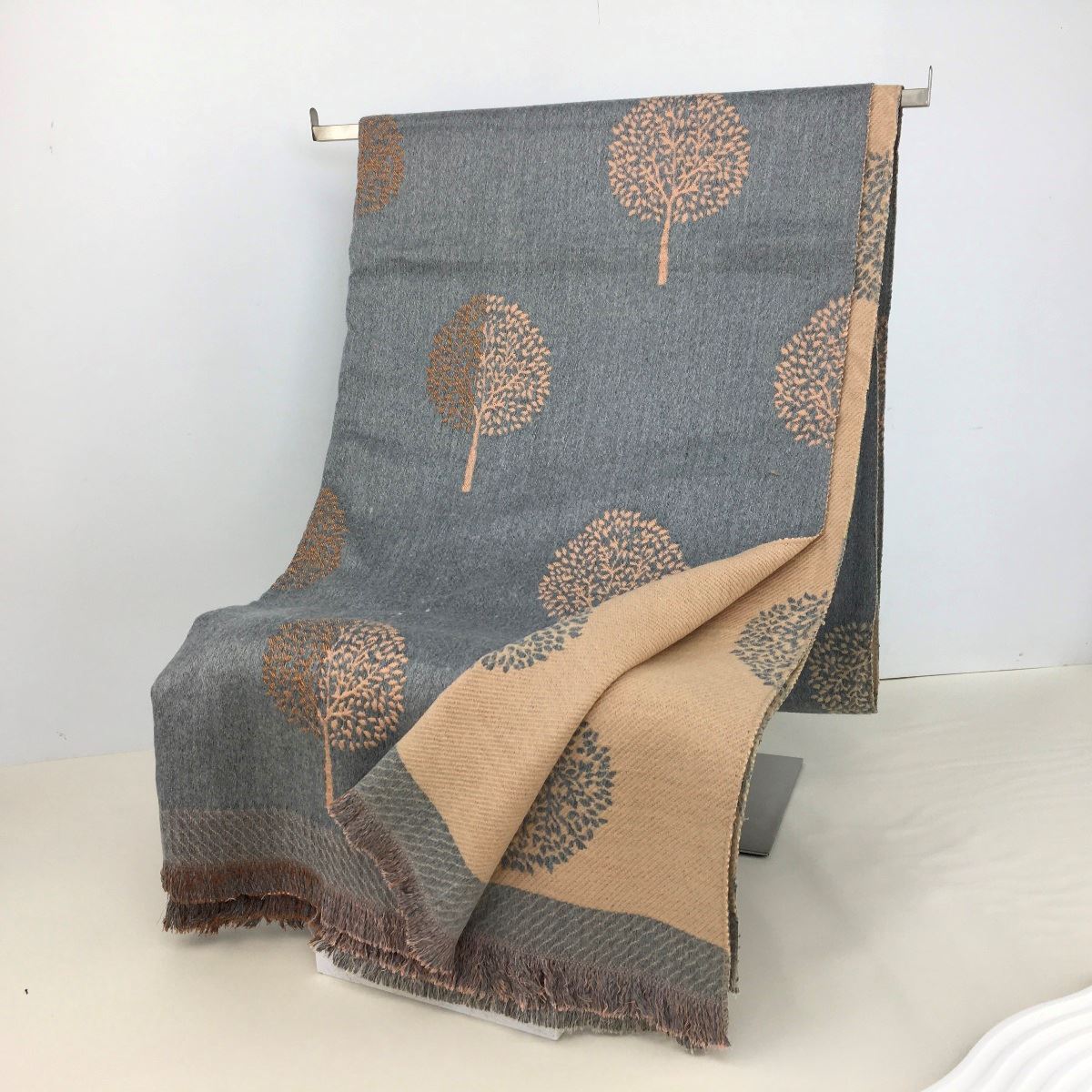 Reevo Accessories  Tree Design Scarf -Grey