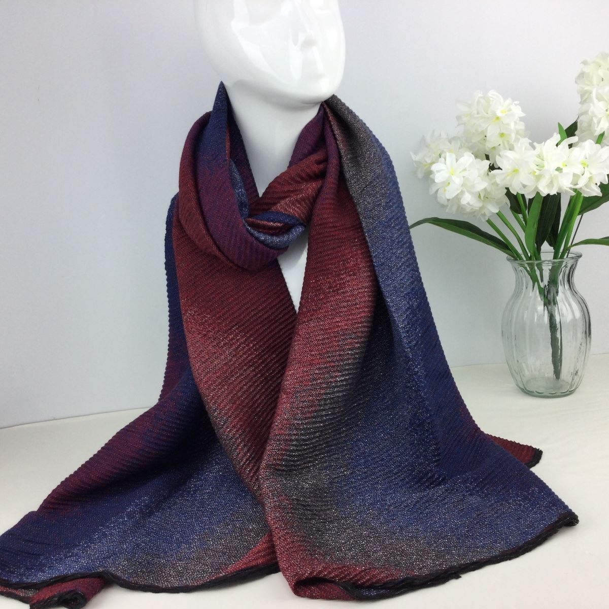 Reevo Accessories  Design Scarf -Blue & Red