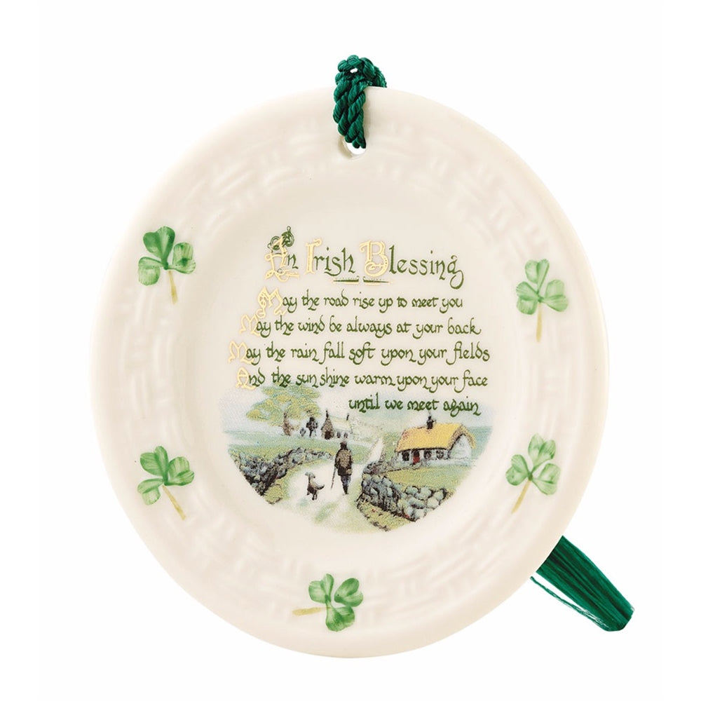 Belleek Classic Irish Blessing Hanging Decoration