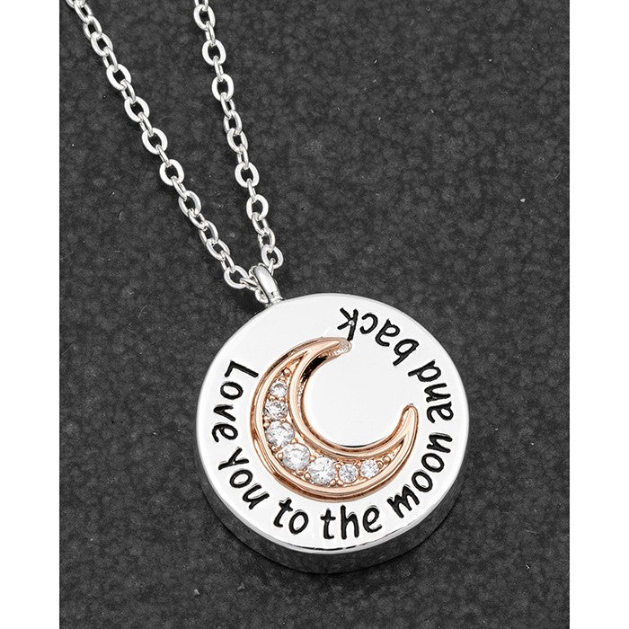 Equilibrium Jewellery Sentiment Necklace -Love you to the Moon and Back