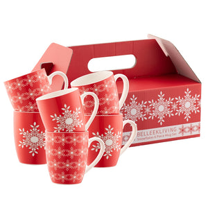 Belleek Living Snowflake Set of 6 Mugs