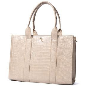 Galway Crystal Fashion XL Tote Light Taupe Croc Detail