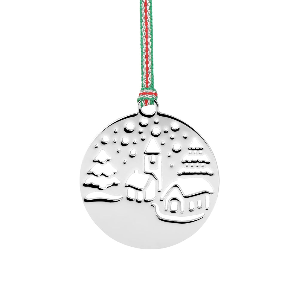 Newbridge Silverware Snow Scene Christmas Tree Decoration