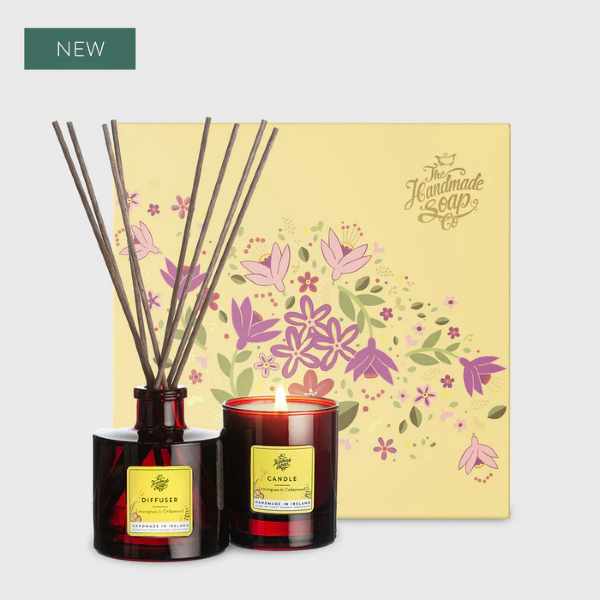 The Handmade Soap Company Lemongrass & Cedarwood Candle &  Diffuser Gift Set