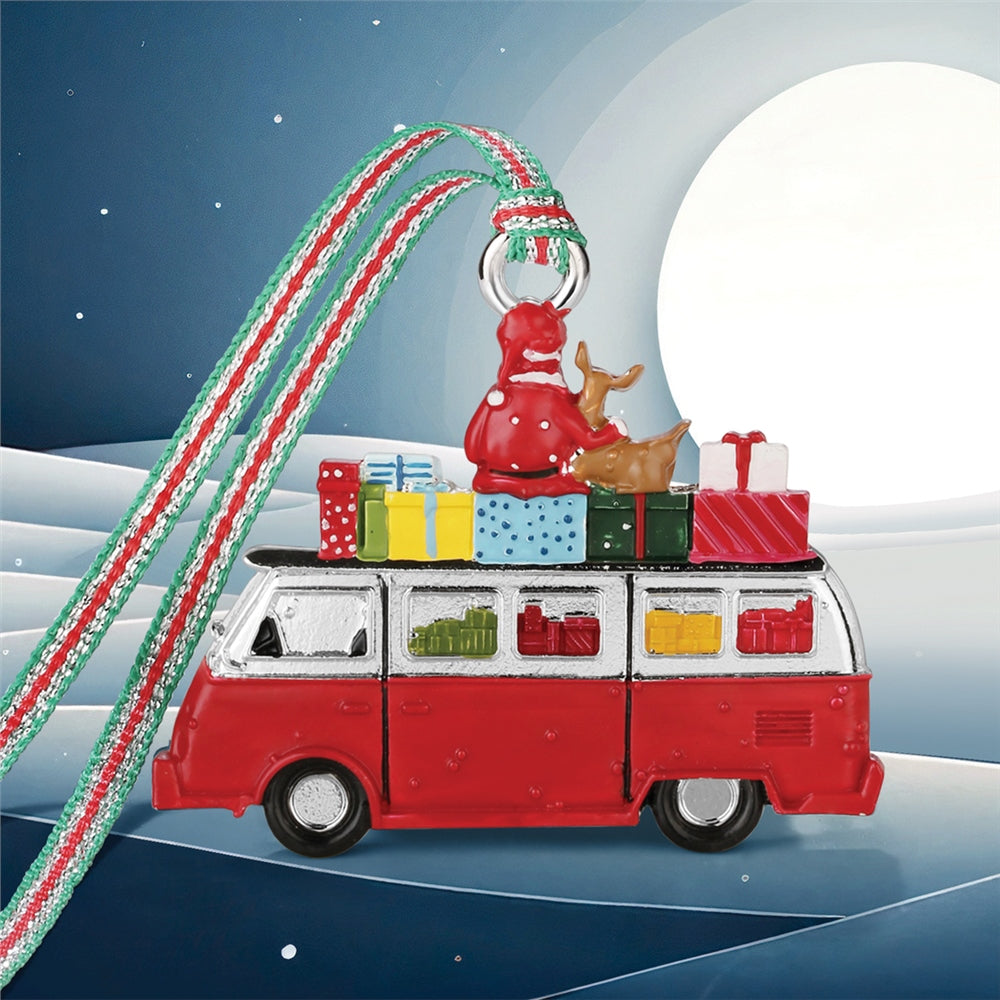 Newbridge Silverware Camper Van with Santa Christmas Tree Hanging Decoration