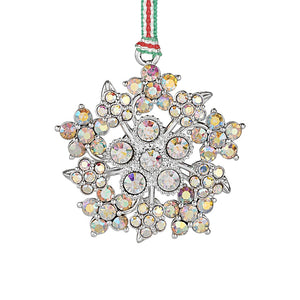 Newbridge Silverware Snowflake AB Crystal Christmas Tree Hanging Decoration-New 2024