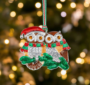 Newbridge Silverware  Owl Couple Christmas Tree Decoration -New 2026