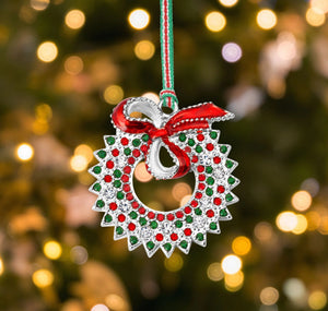 Newbridge Silverware Christmas Wreath with Bow Tree Decoration -New 2026