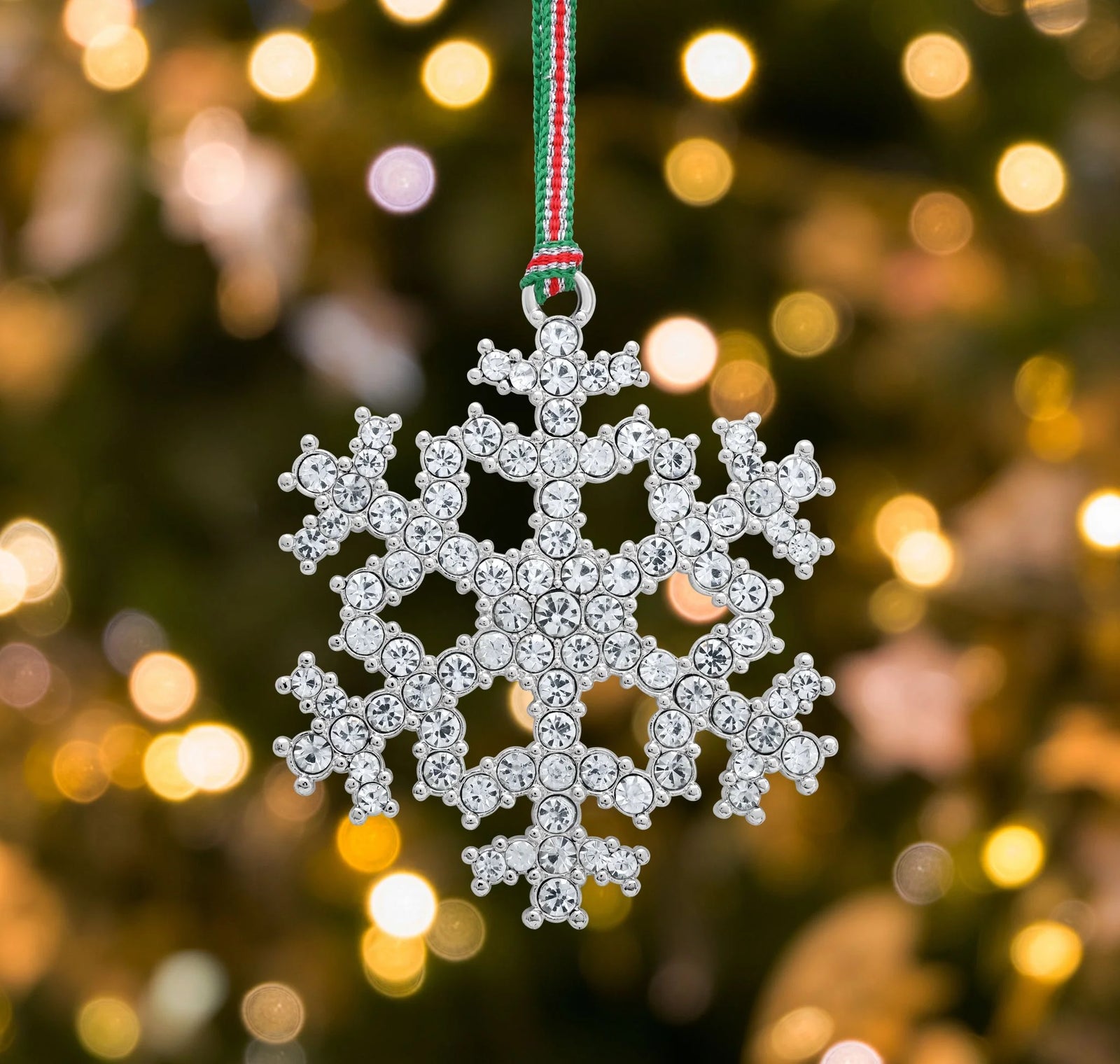 Newbridge Silverware Snowflake with Clear Stones Christmas Tree Decoration -New 2026