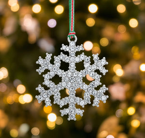 Newbridge Silverware Snowflake with Clear Stones Christmas Tree Decoration -New 2026