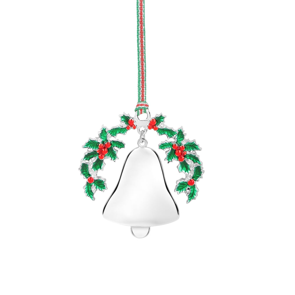 Newbridge Silverware Bell and Holly Christmas Tree Decoration
