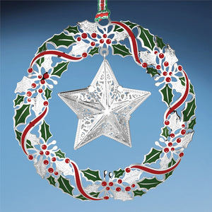 Newbridge Silverware Wreath with Star Christmas Tree Decoration-New 2024