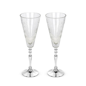 Newbridge Silverware Ornate Cut Glass Champagne Glass Set Of 2