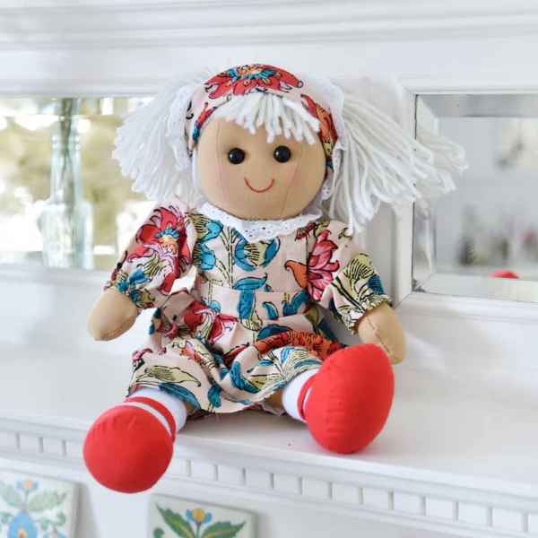 Powell Craft Floral Garden Dress Rag Doll