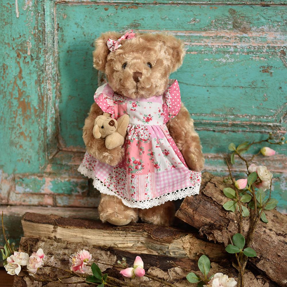 teddy bear in pink dress Teddy Bear in Pink Dress Clipart - Watercolor Kawaii Baby Bear in Cute Pastel Pink Ruffle Dress - Transparent Background 1 PNG Graphic