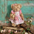 Powell Craft Teddy Bear with Pink Patchwork Dress & Baby