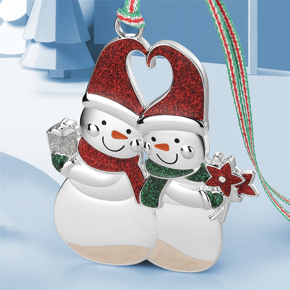 Newbridge Silverware Snowman Couple  Christmas Tree Decoration-New 2024