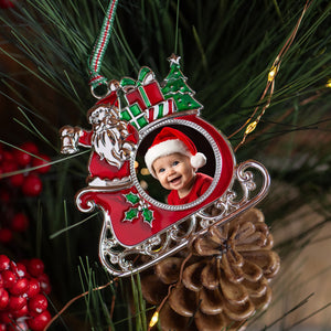 Newbridge Silverware  Santa on Sleigh Photo Frame Tree Decoration-New 2025