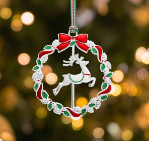Newbridge Silverware Reindeer Wreath Christmas Tree Decoration -New 2026