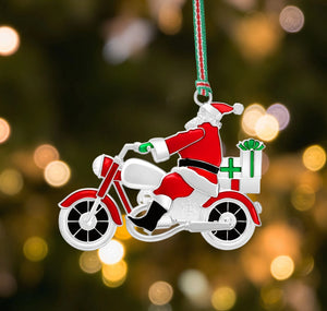 Newbridge Silverware Motorcycle Santa Christmas Tree Decoration -New 2026