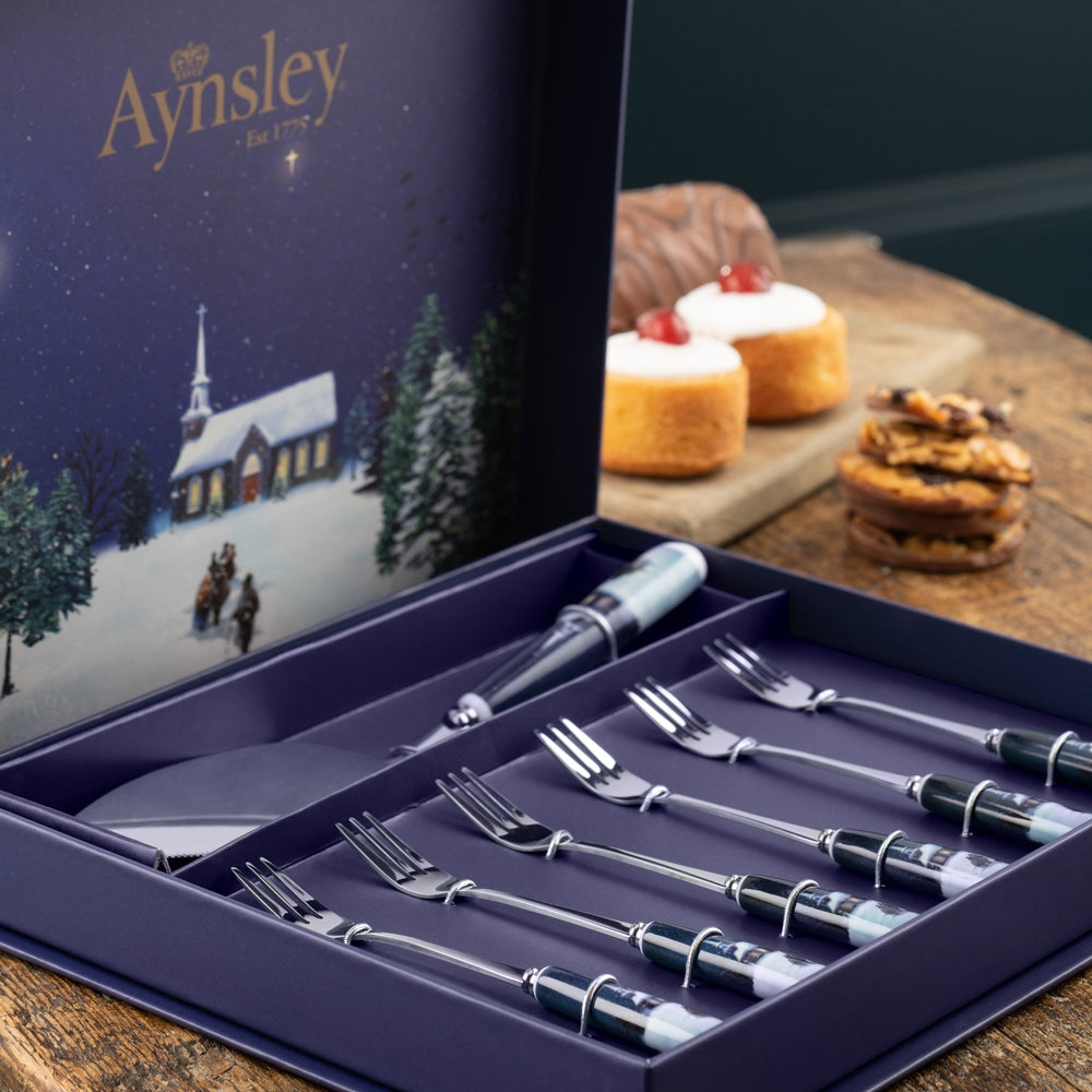 Aynsley China Silent Night Pastry Set(7 Pce)