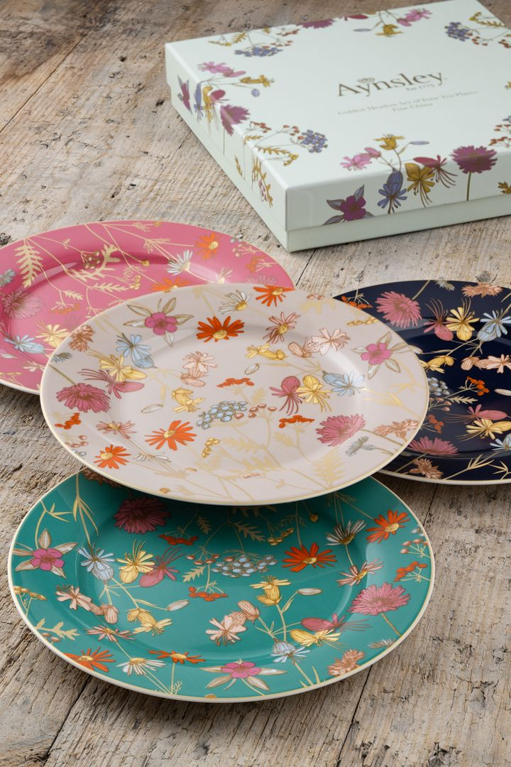 Aynsley Golden Meadow Tea Plates Set of 4