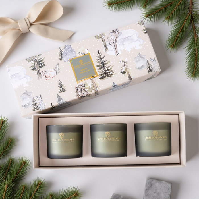 Irish Botanicals White Christmas Trio Candle Giftset
