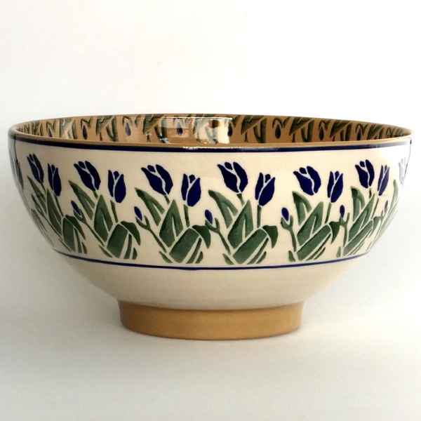 Nicholas Mosse Pottery Blue Blooms Large Bowl