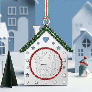 Newbridge Silverware Christmas House with Reindeer Tree Hanging Decoration-New 2024