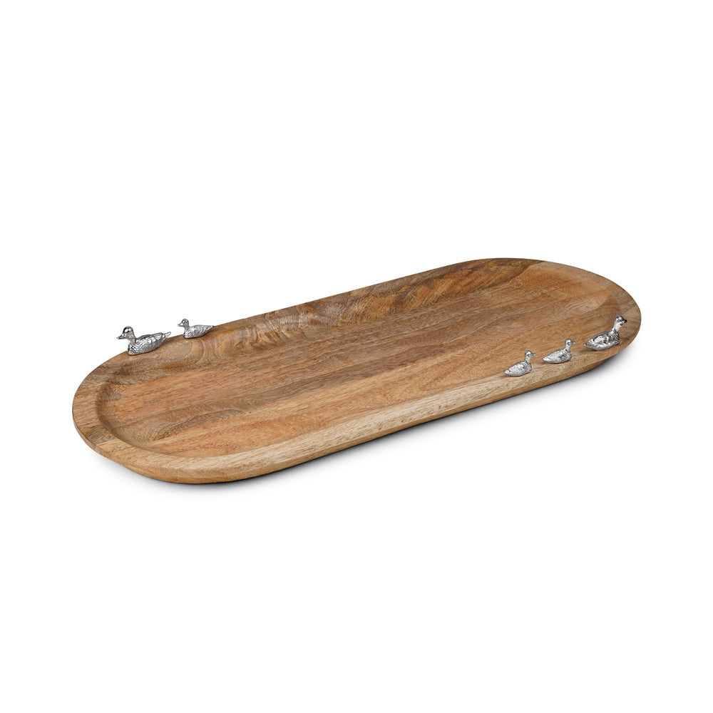Newbridge Silverware Oval Mango Wood Tray with Ducks -Small