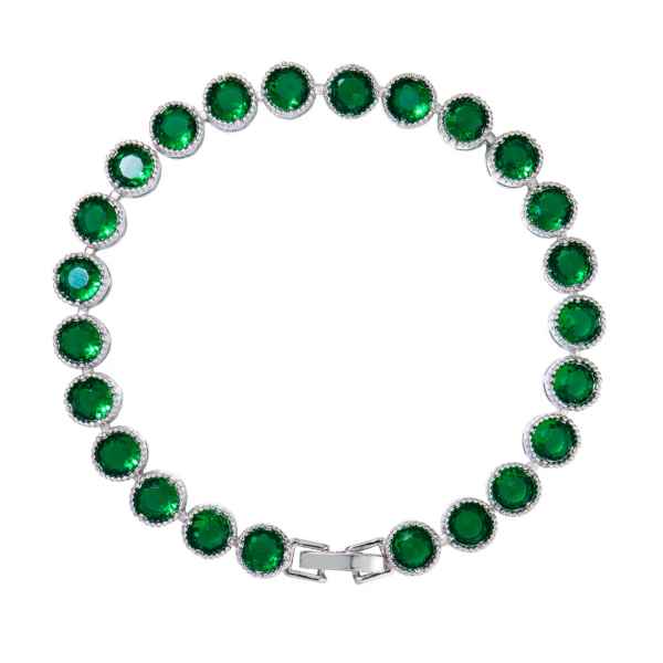 Knight & Day Danna Silver Emerald Bracelet