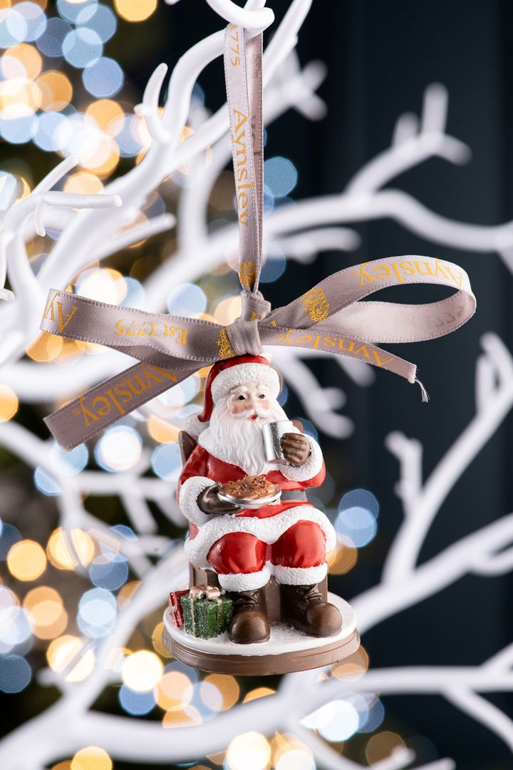 Aynsley Santa Cookies and Milk  Hanging Ornament