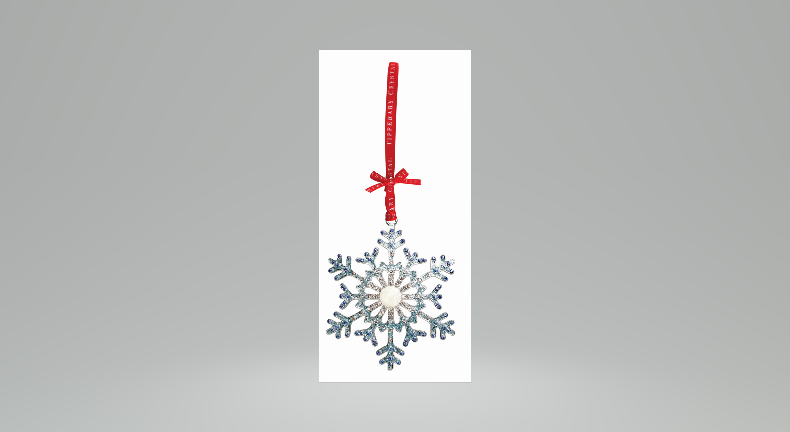 Tipperary Crystal Sparkle Snowflake Decoration with Blue Crystals