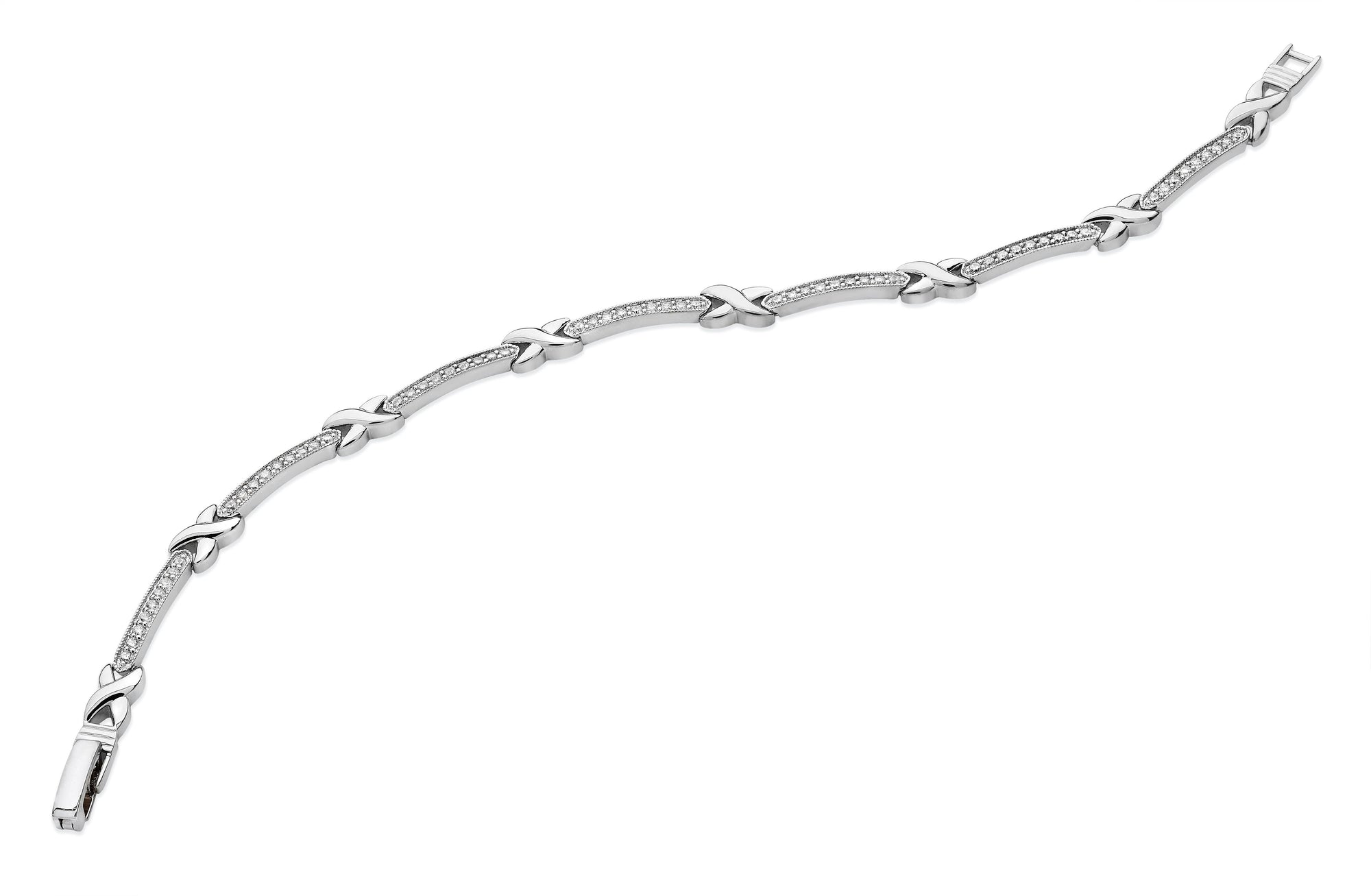 Tipperary Crystal Diamante X and Bar Bracelet