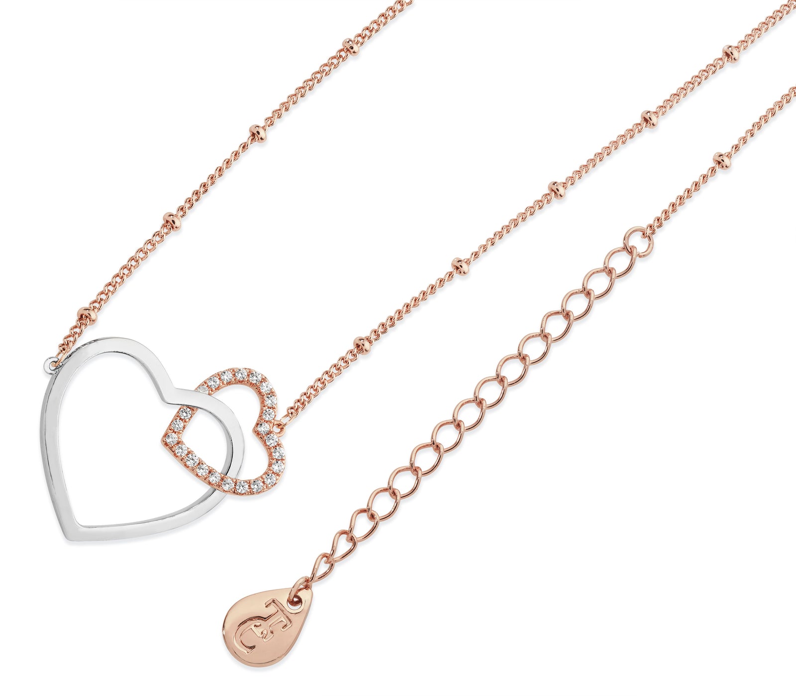 Tipperary Crystal Interlinking Hearts Pendant