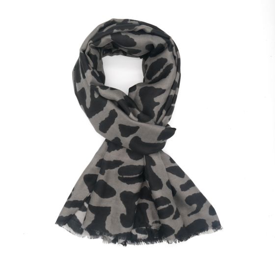 Pure Accessories Scarf Animal Print-Grey