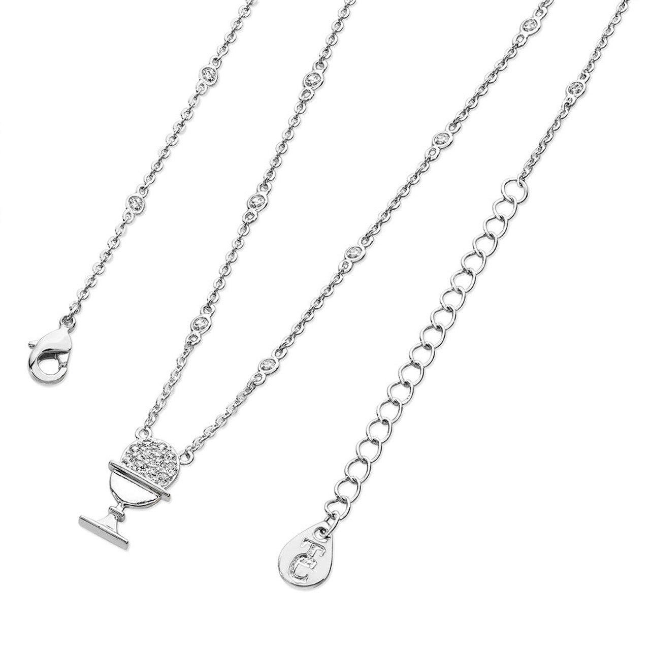 Tipperary Crystal Silver CZ Chalice Communion Pendant